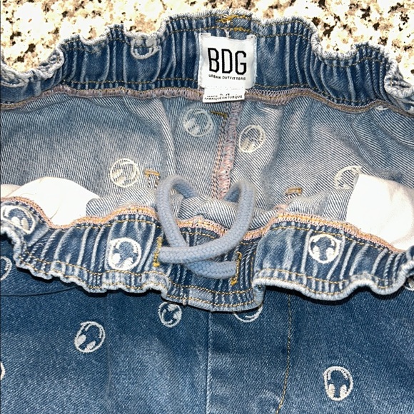 BDG Blue and White Straight Leg Pants with Unique Pattern - Picture 7 of 11